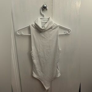 Aritzia contour White Sleeveless Turtleneck Bodysuit